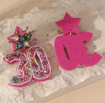 Handcrafted Beaded Birthday Number Drop Earrings, 4 of 4