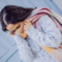 Pink Blue Plaid Warm Wrap Scarf, thumbnail 6 of 8