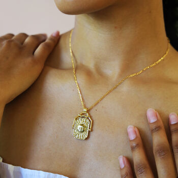 Bronze Celestial Spinner On Gold Vermeil Necklace, 5 of 10