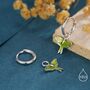 Sterling Silver Lunar Moth Enamel Huggie Hoop Earrings, thumbnail 3 of 10