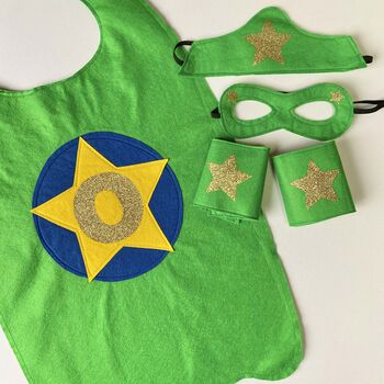 Kids Superhero Cape, Felt And Personalised With Letter, 3 of 10