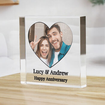 Anniversary Gifts Personalised Photo Glass Ornament, 5 of 5