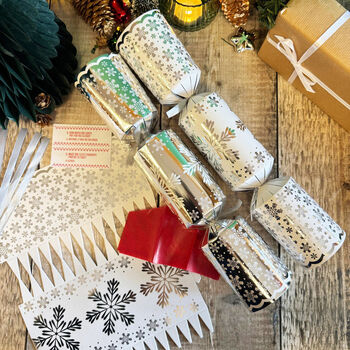 Premium Silver Diy Christmas Crackers Kit Make Your Own Set Of Six, 2 of 6