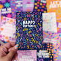 Colourful 'Happy Birthday' Pattern Colour Card, thumbnail 1 of 6