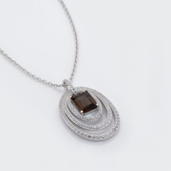 Smoky Quartz 925 Sterling Silver Necklace, 2 of 3