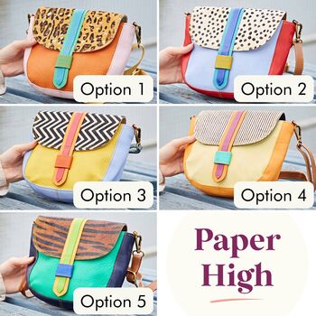 Seema Multicoloured Recycled Leather Crossbody Bag, 2 of 5