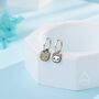 Sterling Silver Schrodinger's Cat Asymmetric Huggie Hoop Earrings, thumbnail 1 of 11
