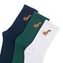Embroidered Dogs Men's Cotton Crew Socks Three Pack, thumbnail 2 of 5