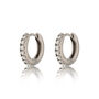 Sterling Silver Huggie Hoop Earrings With Clear Stones, thumbnail 11 of 12