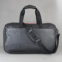 Black Leather Wide Opening Weekend Bag With Orange Zip, thumbnail 5 of 9