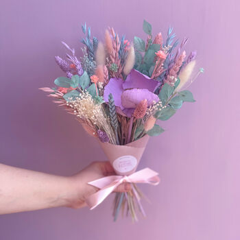 Colourful Pastel Dried Flower Bunch, 4 of 6