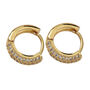 18k Gold Plated Luxe Pave Huggie Earrings, thumbnail 2 of 2