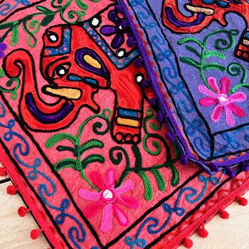 Hand Embroidered Elephant Cushion Cover, 10 of 10