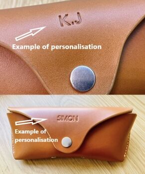 Personalised Grey Leather Glasses Case, 4 of 10