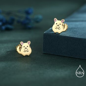 Sterling Silver Chinchilla Stud Earrings, 6 of 12
