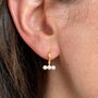 Triple Pearl Hoop Earrings, thumbnail 1 of 2