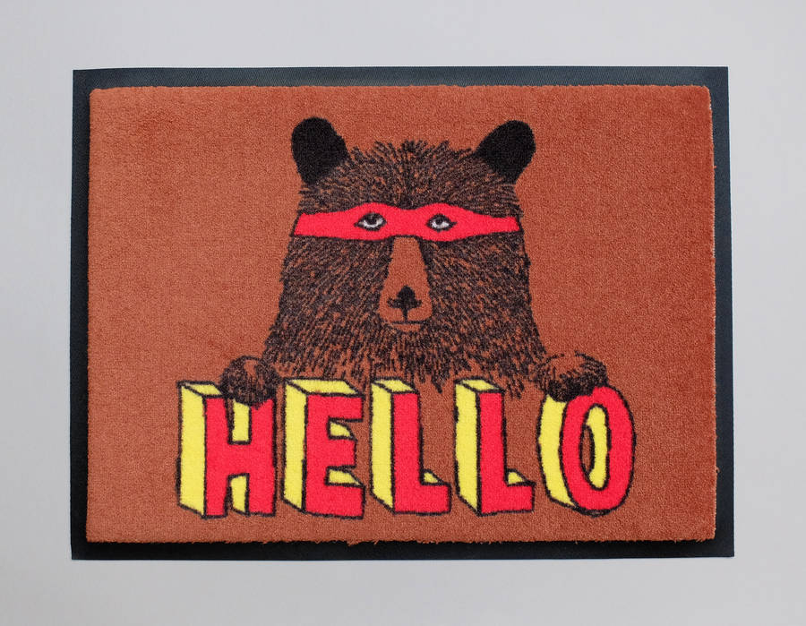 hello bear mat by jimbobart