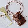 Leather Smartphone Crossbody Shoulder Bag, thumbnail 1 of 6