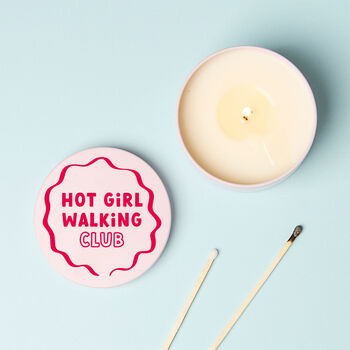 Funny Walker Gift Hot Girl Walking Club Pink Tin Candle, 2 of 6
