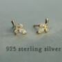 Jewel Leaf Sterling Silver Gold Stud Earrings, thumbnail 4 of 6