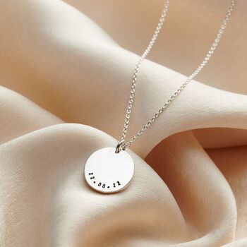 Textured Personalised Disc Necklace, 5 of 9