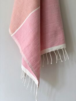 Coral / Pink / Grey Cotton Hand Towels, 4 of 8