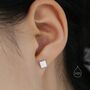 Sterling Silver Minimalist Square Stud Earrings, thumbnail 6 of 11