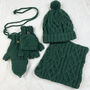 Fair Trade Unisex Cosy Cable Knit Wool Bobble Hat, thumbnail 10 of 10