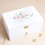 Personalised Flowers White Embroidered Jewellery Box, thumbnail 1 of 4