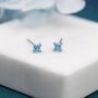 Tiny Hydrangea Flower Cz Stud Earrings, thumbnail 5 of 11