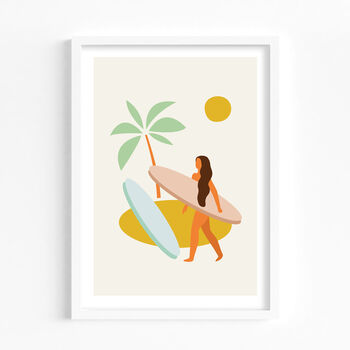 Tropical Island Surfer Art Print, 4 of 6