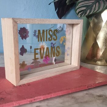 Personalised Pressed Flower Teacher Thank You Frame, 4 of 4