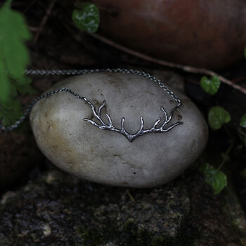 My Deer Silvan Oxidised Sterling Silver Necklace, 3 of 4