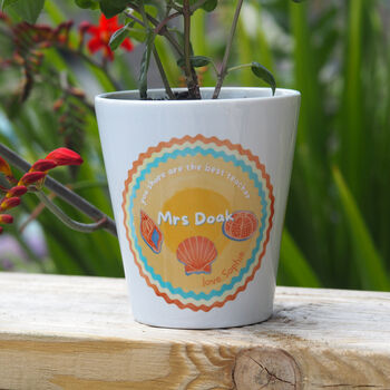Shells And Sunshine Personalised Teacher Plant Pot Gift, 3 of 6