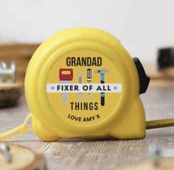 Personalised Fixer Of All Things Tape Measure, 2 of 4