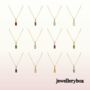 9ct Solid Gold 12 Birthstone Cz Baguette Necklace, thumbnail 3 of 12