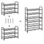 Black Three Tiers Shoe Rack With Adjustable Shelves, thumbnail 5 of 6