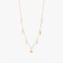 Waterproof Gold Plated Necklace With Charms And Pink Colour Stones, thumbnail 2 of 3