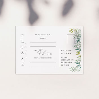 Minimal Botanical Save The Dates And Invitations, 3 of 4