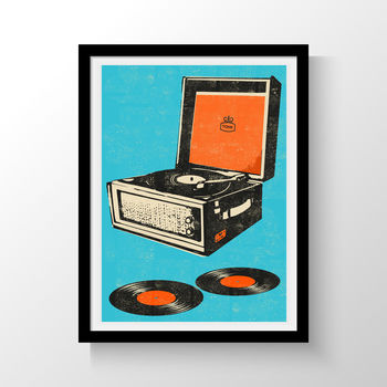 Record Player And Vinyl Print, 3 of 3