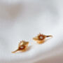 Shell And Pearl Gold Stud Earrings, thumbnail 2 of 4