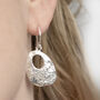 Sterling Silver Molten Dangly Earrings, thumbnail 4 of 5