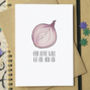 'Our Love Will Go Onion On' Funny Valentine's Card, thumbnail 1 of 2