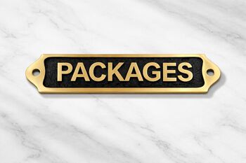Heritage Brass Packages Door Plaque With Black Finish, 3 of 6