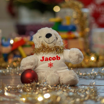 personalised polar bear teddy