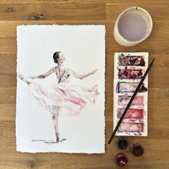 Ballerina Personalised Watercolour Art Print, 4 of 4