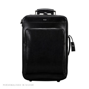 Personalised Wheeled Leather Trolley Case 'Piazzale', 4 of 12