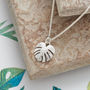 Monstera Palm Leaf Solid Silver Charm, thumbnail 3 of 7
