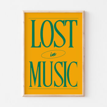 Colourful Bold Lost In Music Wall Art Print, 5 of 9