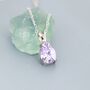 Sterling Silver Alexandrite Purple Blue Pear Cut Cz Necklace, thumbnail 2 of 12